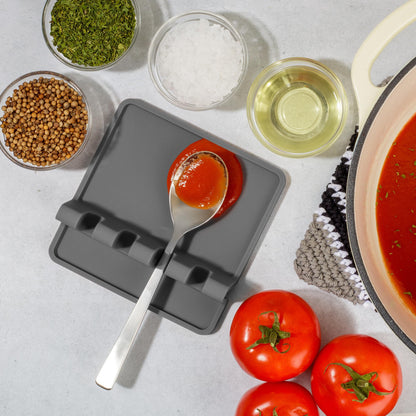 Silicone Utensil Rest with Drip Pad for Multiple Utensils, Heat-Resistant, BPA-Free Spoon Rest & Spoon Holder for Stove Top, Kitchen Utensil Holder for Spoons, Ladles, Tongs & More - by Zulay