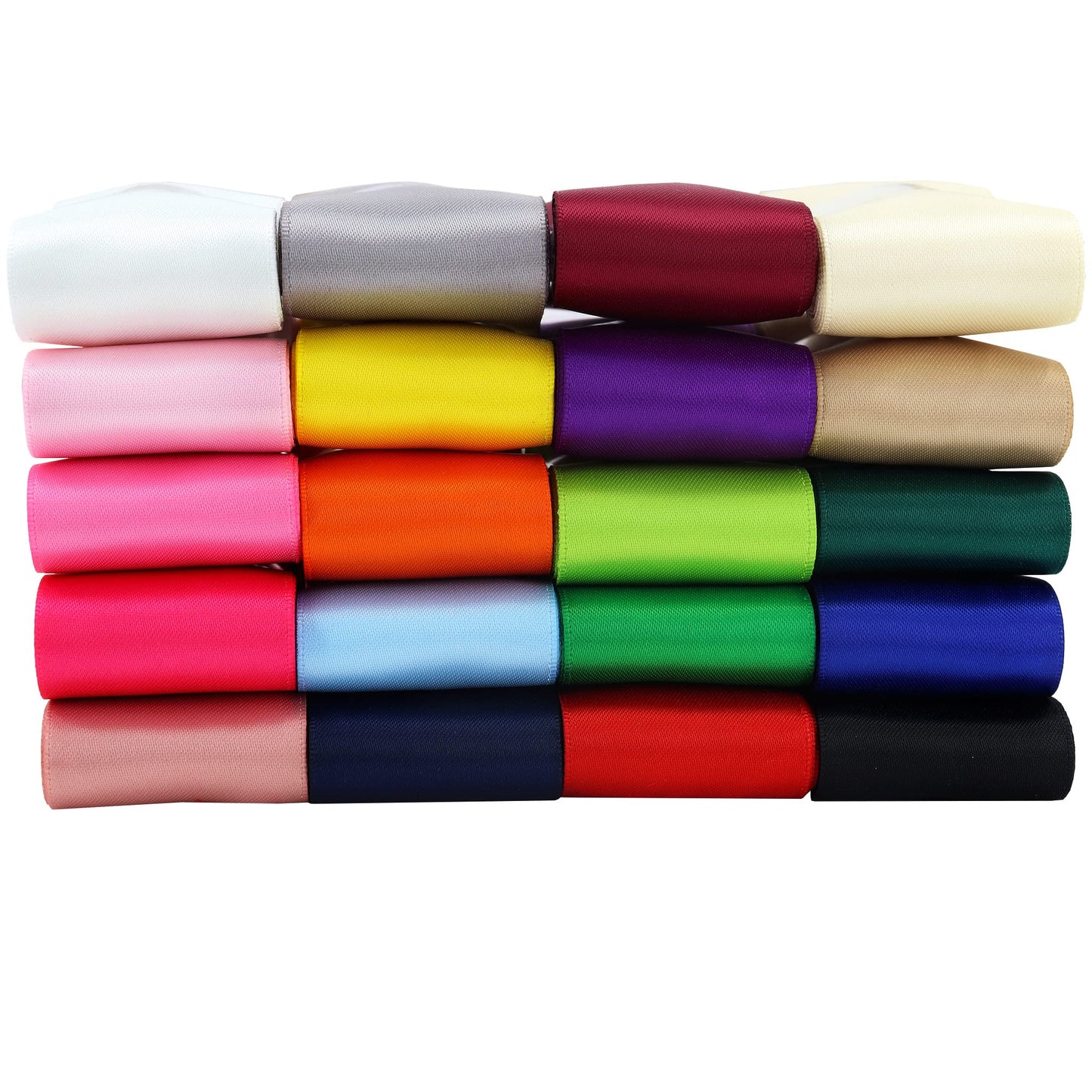 Double Face Satin Ribbon - 1-1/2" Solid Color Assortment, 40 Yards Per Package - Gift Wrapping & Crafts