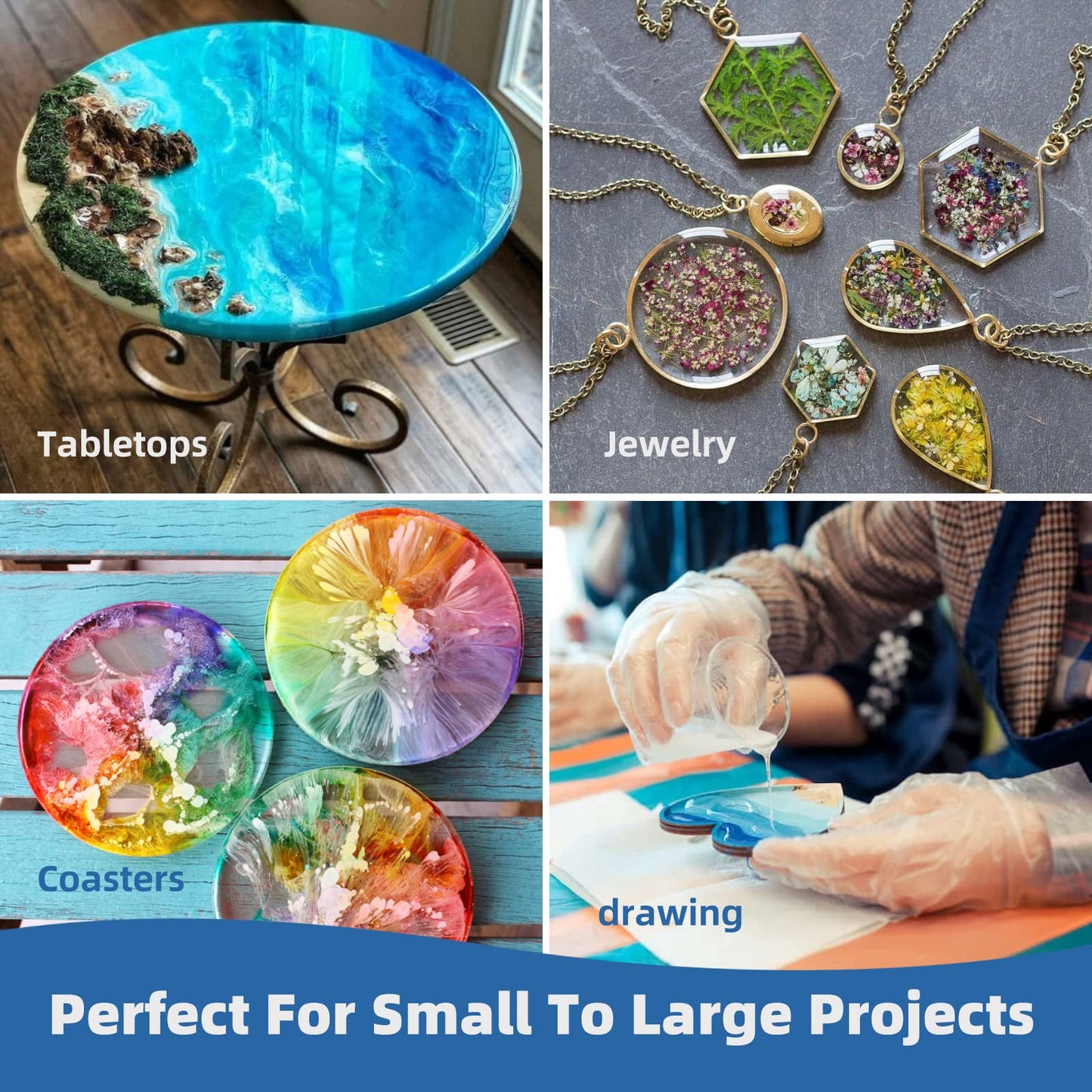 68oz Crystal Clear Resin Kit,No Bubble & Not Yellowing Epoxy for Coating, Casting, Table Top,DIY, Bar Top, River Tables, Resin Art, Wood with High Gloss Finish