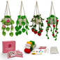 Crochet Kit for Beginners with Step-by-Step Video Tutorials,Beginners Starter Crochet Succulent Plant Kit for Adults Kids,Learn to Crochet Set (Hanging Plants)