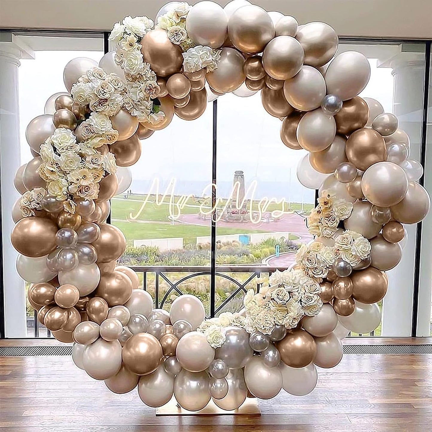 Nude White Gold Balloons, 60PCS Metallic Champagne Gold Cream White Clear Balloon White Sand Blush Beige Transparent Party Balloons for Birthday Boho Wedding Anniversary Engagement Hen Decorations