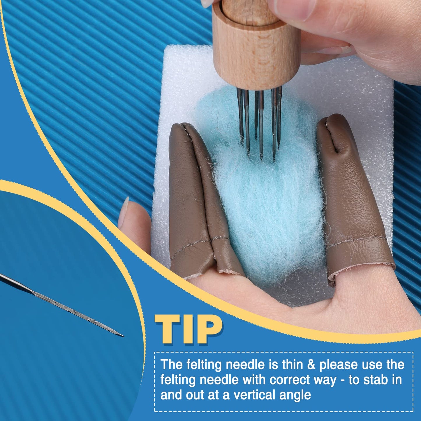 104 pcs Felting Needles Set, Needle Felting Tool Kit, 4 Sizes &Types Felting Needles (Triangle, Star, Cone, Spiral), 36/38/40/42 Gauge Needle Felting Supplies