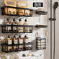 Stainless Steel Shower Caddy 6-Pack, No Drilling & Rustproof, Waterproof Adhesive Shelves Rack with Soap Holder, Large Capacity Bathroom Organizers and Storage, Wall-Mounted Kitchen & Home Decor