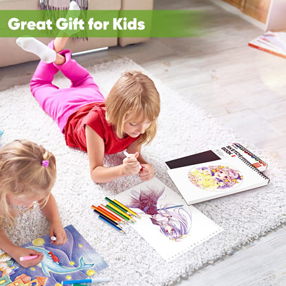 9" x 12" Sketch Book, 1-Pack 100 Sheets Spiral Bound Art Sketchbook, (68lb/100gsm) Acid Free Artist Drawing Book Paper Painting Drawing Writing Sketching Pad for Kids Adult Teens Girls Boys