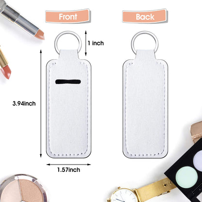20 PCs Sublimation Lipstick Holder Keychain Bulk Blank Lipstick Neoprene Clip-on Sleeve Travel Key Ring Holder
