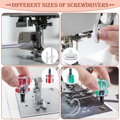 14 Pieces Sewing Machine Cleaning Kit, Sewing Machine Repair Tools Include Tweezers, Double Headed Brush, Screwdriver, Seam Rippers, Silicone Brush for Repair and Cleaning Machine Sewing