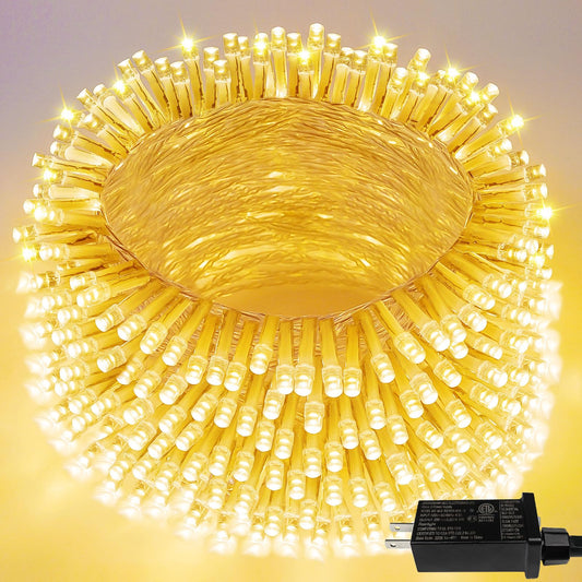 Extra-Long 66FT String Lights Outdoor/Indoor, 200 LED Super Bright Christmas Lights for Bedroom, Waterproof 8 Modes Plug in Twinkle Fairy Light for Classroom Christmas Tree Decorations (Warm White)