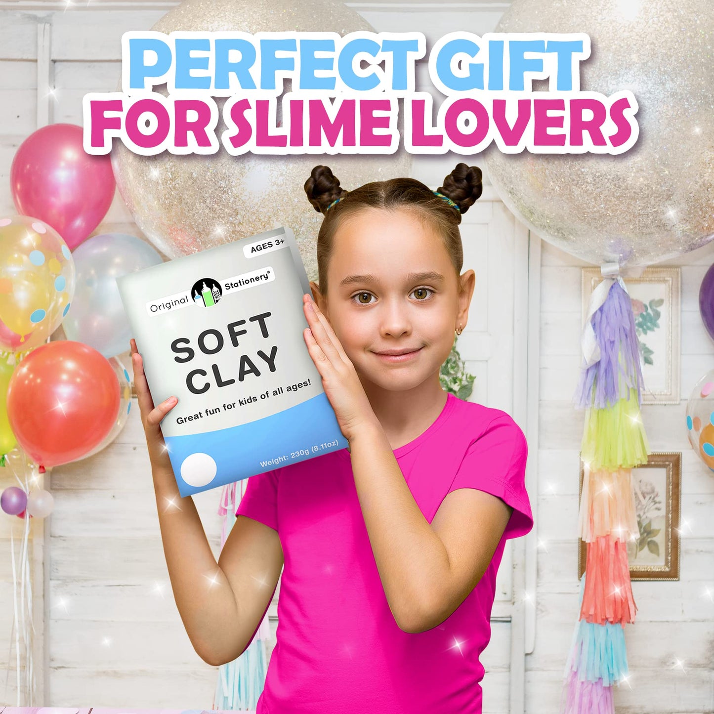 Original Stationery Soft Clay for Slime Making, Versatile Slime Add Ins, Moldable Modeling Clay Slime for Art & Easter Craft for Kids, Add to Glue and Shaving Foam to Make Butter Slime- 230 g/ 8.1 oz