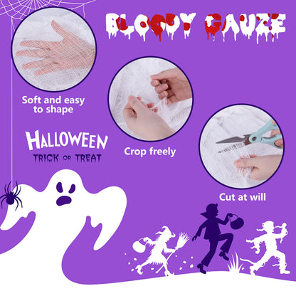 500x39 Inch Large Size Spooky Cloth-White Scary Creepy Cloth-Windows Doorways Cover Gauze for Halloween Party Haunted House Decor
