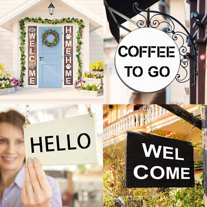 4 Inch Letter Stencils and Numbers, 36 Pcs Alphabet Art Craft Stencil, Reusable Plastic Templates for Wood, Wall, Fabric, Rock, Signage (4 Inch)