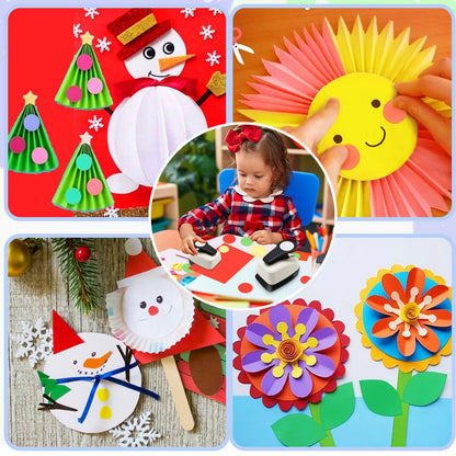 Circle Punch, Circle Hole Punch, Paper Hole Puncher, 3 PCS CirclePunch Set, 1 inch Hole PunchCircle, 5/8'' CirclePaper Punchers, 3/8'' Craft Punches, HolePuncher for Crafts, Shape Punches