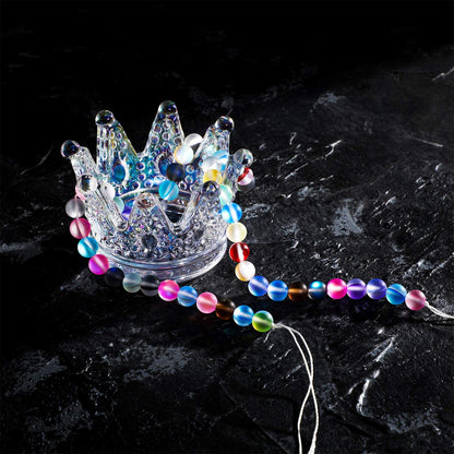 140 Pcs 8 mm Mermaid Glass Beads Bulk Matte Crystal Glass Beads Frosted Moonstone Beads for Jewelry Making Crafts DIY, Multicolor