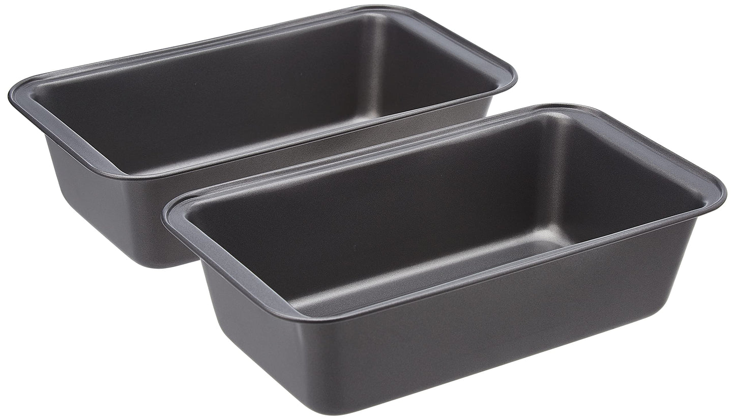Rectangular Baking Bread Loaf Pan, 9.5 x 5 Inch, Set of 2, Gray
