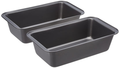 Rectangular Baking Bread Loaf Pan, 9.5 x 5 Inch, Set of 2, Gray