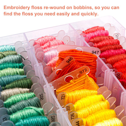 Embroidery Floss Kit, 364 Pack Embroidery Cross Stitch Kit with 200 Colors Friendship Bracelets Floss and Cross Stitch Tools for Embroidery and Friendship Bracelet String Make