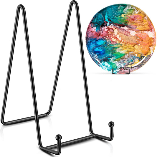 Plate Stands/Holder for Display, 8 Inch, Large, Metal Frame for Picture, Decorative Platter, Book, Photo Easel (2 Pack)