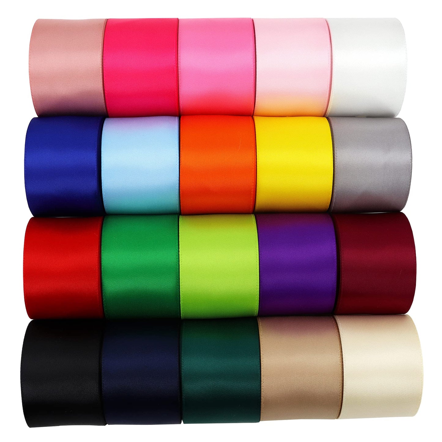 Double Face Satin Ribbon - 1-1/2" Solid Color Assortment, 40 Yards Per Package - Gift Wrapping & Crafts