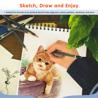 9"X12" Sketch Book | 160 Sheets (68 lb/100gsm) | 2 Pack Sketchbooks | Top Spiral Bound Artist Sketch Pad | Acid Free Drawing Pad | Ideal for Kids,Beginners,Artists &Painters | Bright White