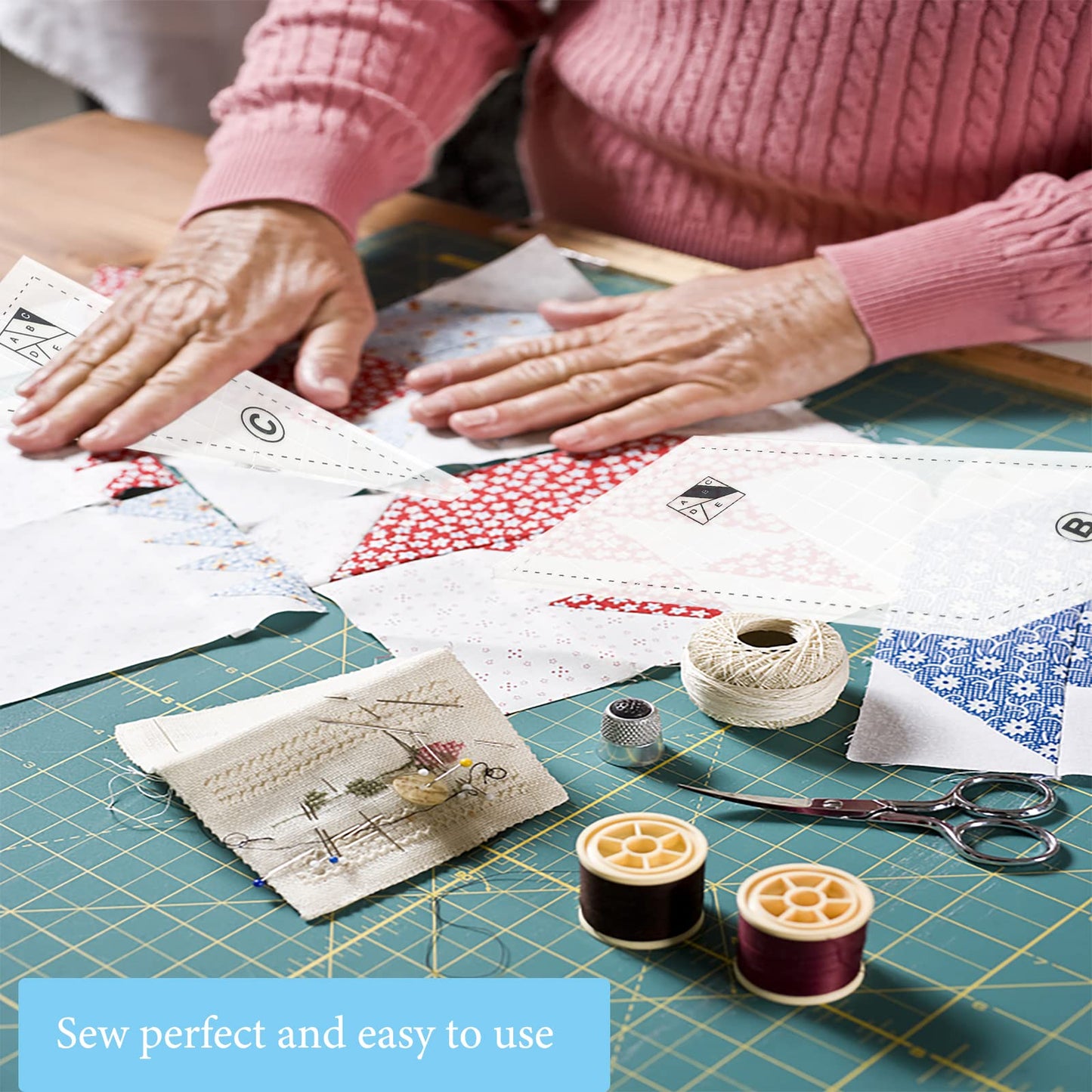 Quilting Rulers and Templates, 5Pcs Creative Quilting Cutting Template Quilt Templates Acrylic for Cutting Patterns, Quilt Ruler Set Quilting Supplies for Sewing Machine Cutting Mats, Arts and Crafts