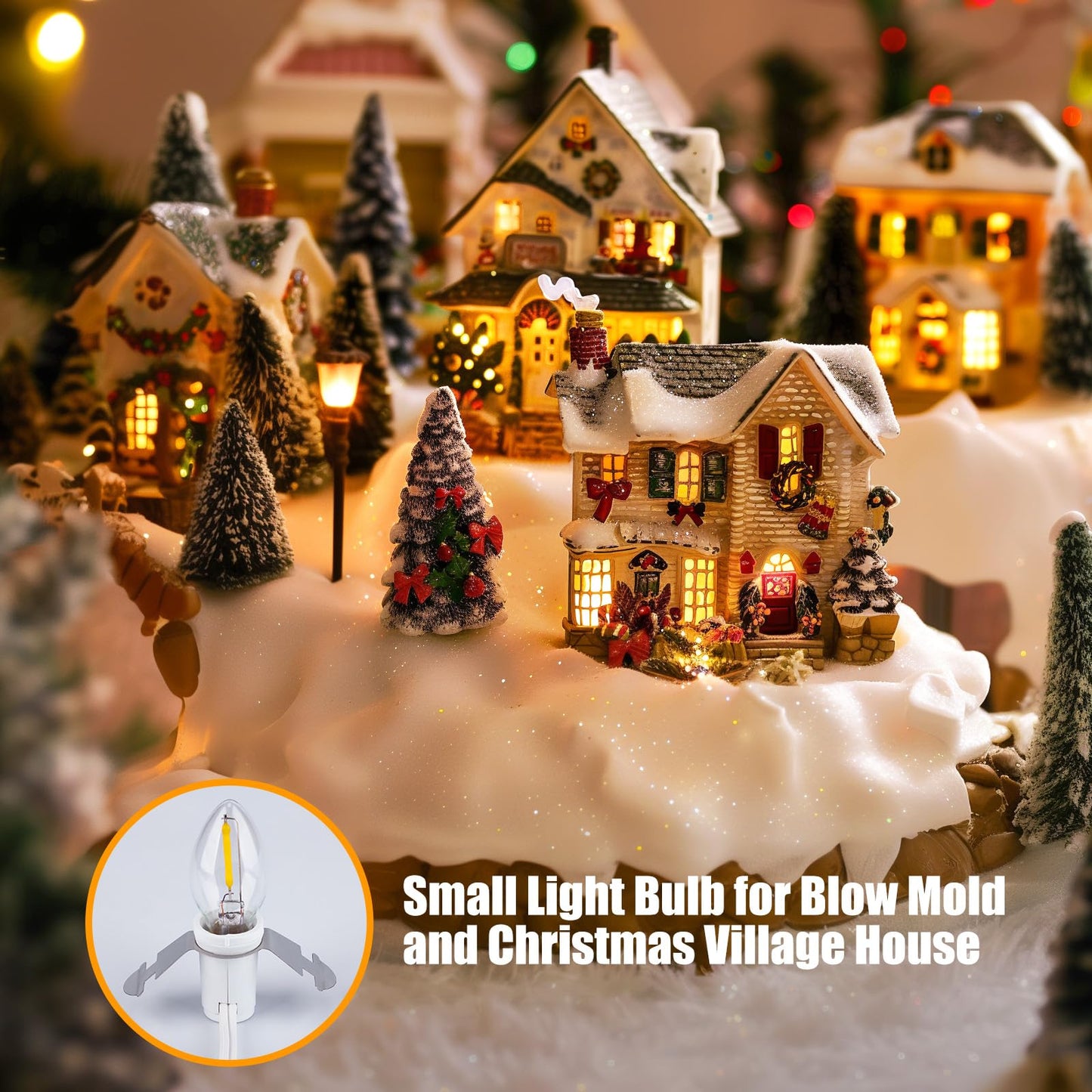 Accessory Cord with LED Bulb - 6ft Cord with On/Off Switch for Night Lights, Halloween Pumpkin, Blow Mold, Christmas Village House, Holiday Ceramic Trees, Craft Projects, 2 Pack