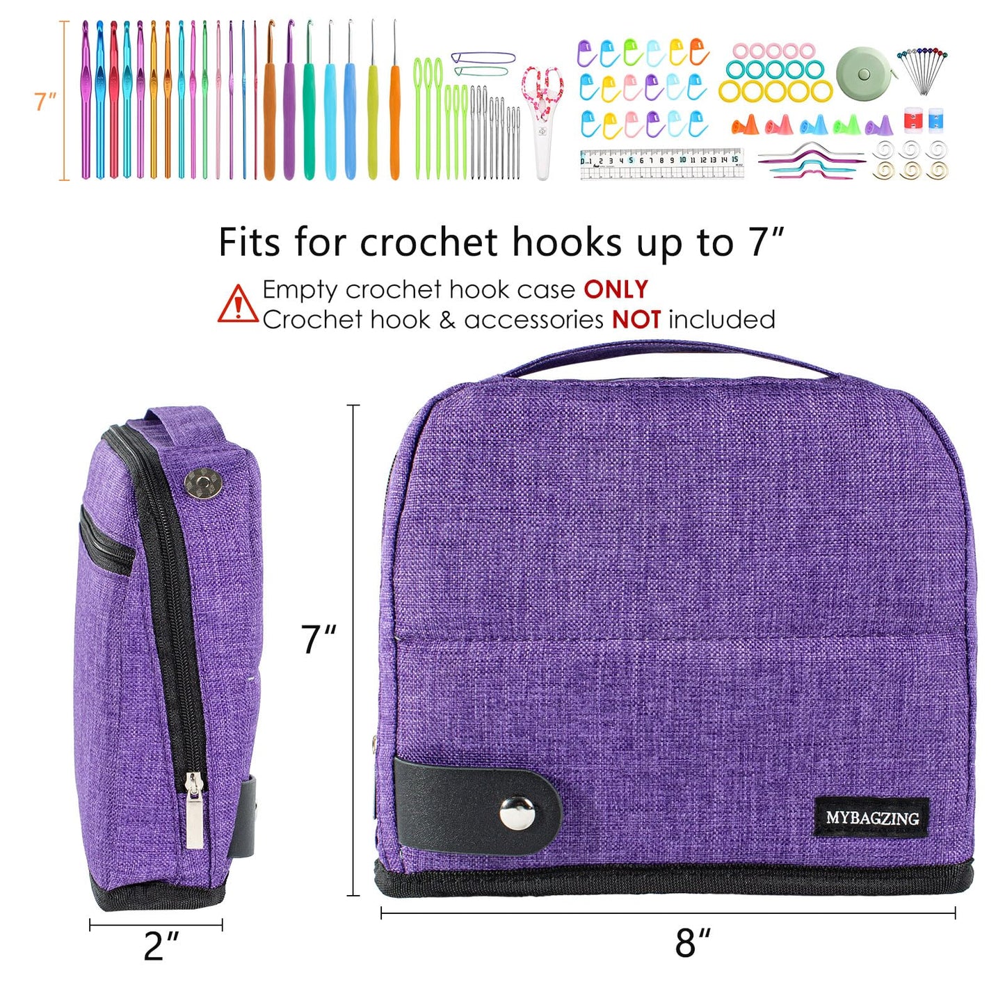 Crochet Hook Case - Stand Up Organizer - Unique Design - Knitting & Crochet Supplies Holder