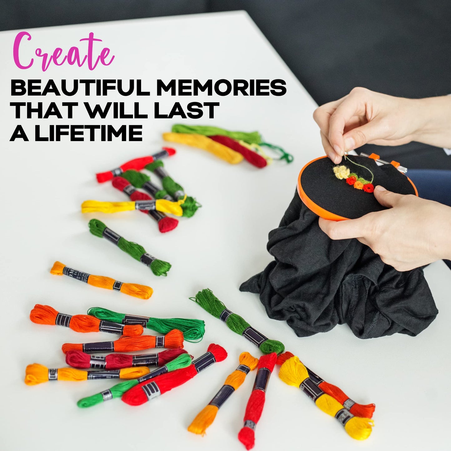 Embroidery Floss | Rainbow Thread for Embroidery, Cross Stitch Thread, Crafting Arts Embroidery Strings Bulk（200 Colors）