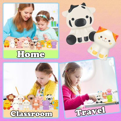 Party Favors for Kids 24PCS Animal Squishy Toys,Goodie Bag Stuffers for Kids,Pinata Stuffers,Birthday Gifts for Boys & Girls,Treasure Chest Prizes,Classroom Prizes