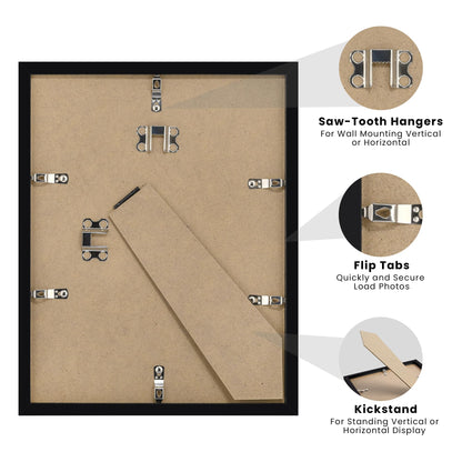 Certificate Frame with Clear Plexiglass, 8.5 by 11 Picture Diploma Document Degree Frames for Wall and Tabletop, Black, 1 Pack