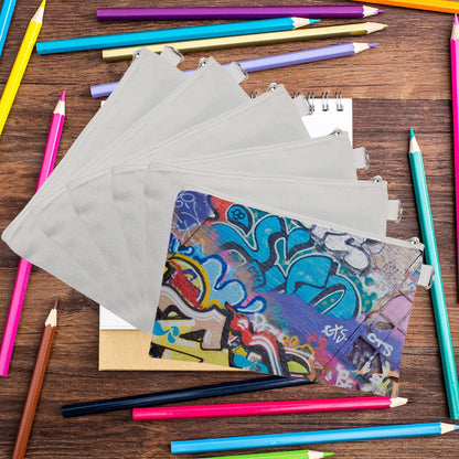 30 pcs Sublimation Blanks Makeup Bags Bulk,canvas White Bag,polyester tote bags for sublimation DIY Craft