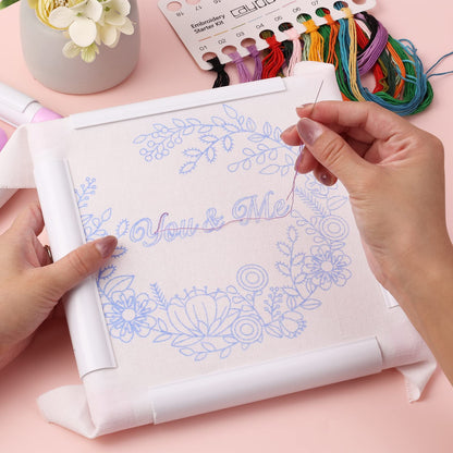 3 Pack Square Embroidery Hoops, Plastic Cross-Stitch Hoops, Plastic Clip Frame for Embroidery, Embroidery Quilting Frames (6x6, 8x8, 11x11)…