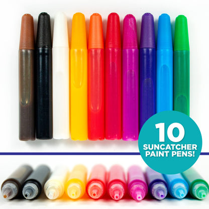 10-Pack of Suncatcher Paint Pens, 10ML Each, 10 Colors, for Kids, Supplies for Painting Suncatchers, Window Art Paint Refill, Arts and Crafts
