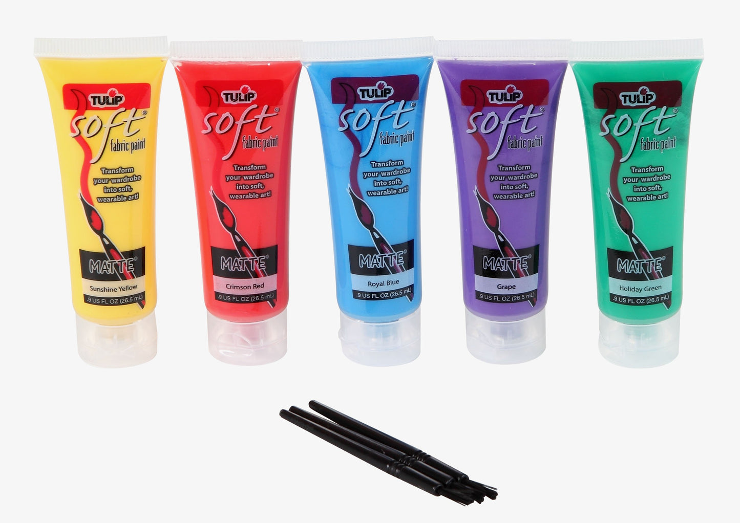 Soft Fabric Paint, 5-Pack, Multicolor