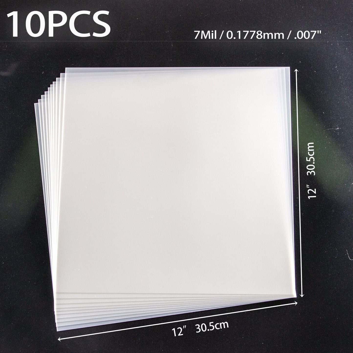10PCS 7mil Blank Mylar Stencil Sheets,12X12 inch Milky Translucent PET Blank Stencils Sheets,Template Material for Cutting Machines, Laser Cutting, Food-Safe Craft Plastic