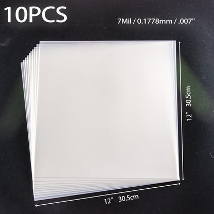10PCS 7mil Blank Mylar Stencil Sheets,12X12 inch Milky Translucent PET Blank Stencils Sheets,Template Material for Cutting Machines, Laser Cutting, Food-Safe Craft Plastic