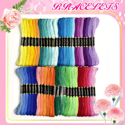 Embroidery Floss Rainbow Color 50 Skeins Per Pack Cross Stitch Threads Friendship Bracelets Floss Crafts Floss