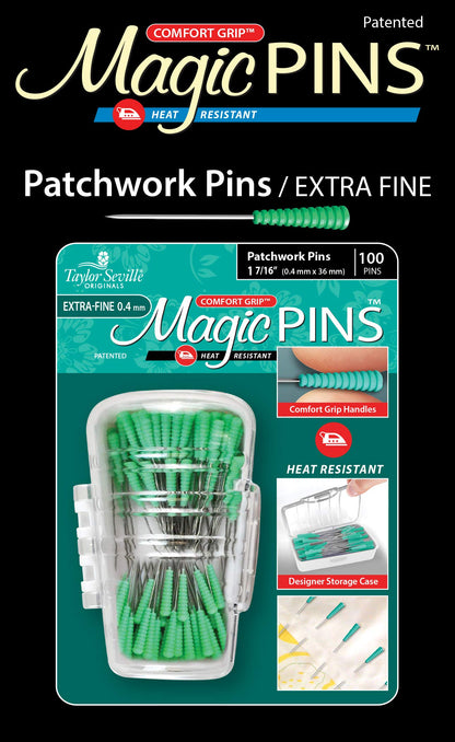 Originals Comfort Grip Magic Pins Patchwork Extra Fine -Quilting Supplies-Sewing Supplies-Sewing Notions-100 Count