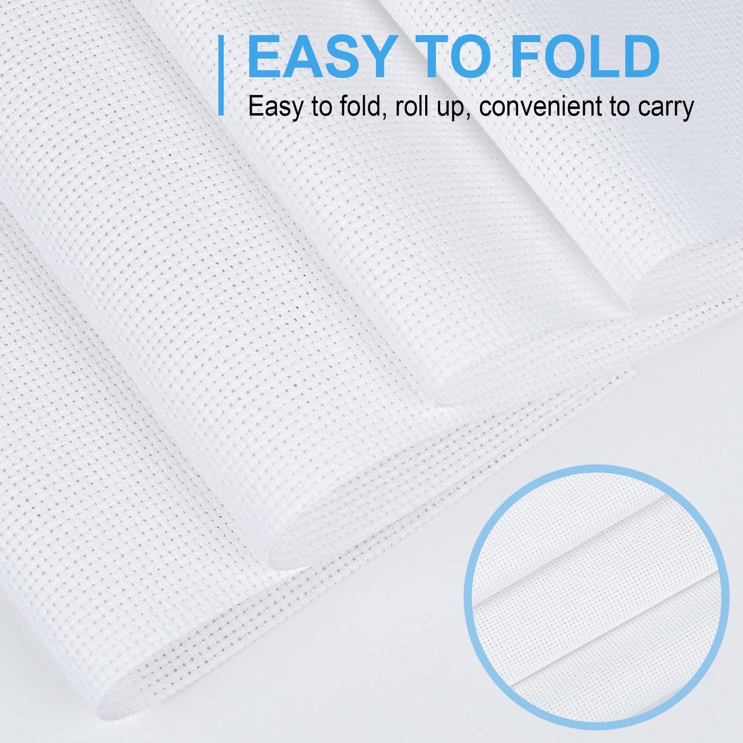 16PCS Cross Stitch Fabric, 4 Sizes White Aida Cloth 14 Count Craft Embroidery Cloth Classic Reserve Cross Stitch for Home DIY Handmade Needlework Embroidery Decoration, 5.9 to 11.8 inch