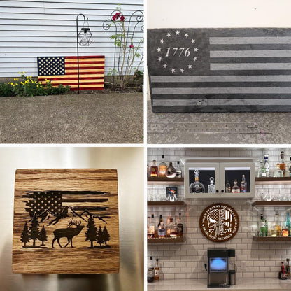 American Flag Stencil Star Stencils for Painting Union 50 Stars 1776 Military We The People Template for Flag Patriotic Wood Burning Stencils for Spray Paint on Shirt Project Crafts (12 Flag)