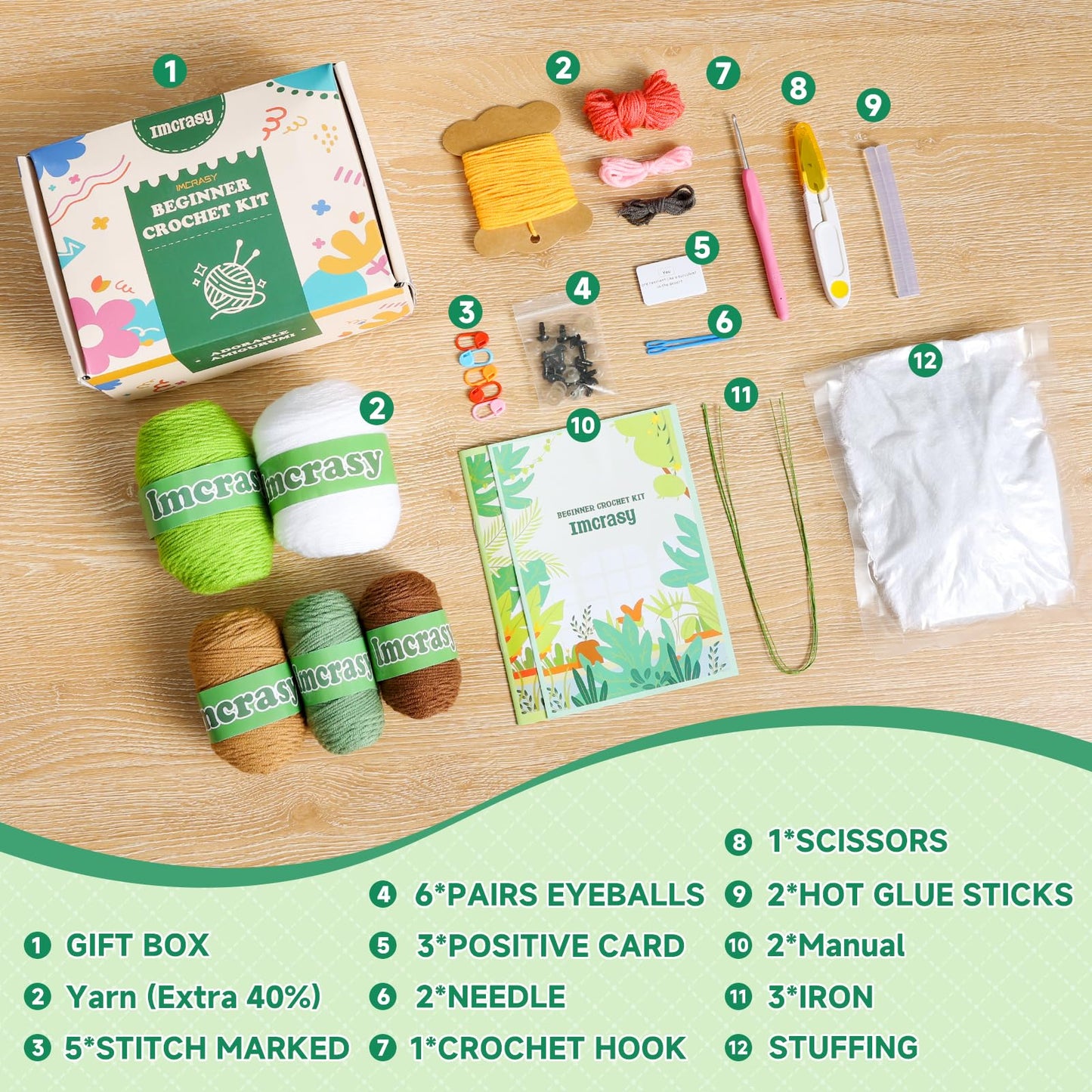 Crochet Kit for Beginners with Step by Step Video Lessons | 6 PC Potted Plants and Succulent Family Crochet Kit with Accessories (40%+ Yarn)