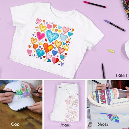 40 Fabric Markers Pens Set - Non Toxic, Indelible and Permanent Fabric Paint - Fine Point Tip Textile Marker Pen