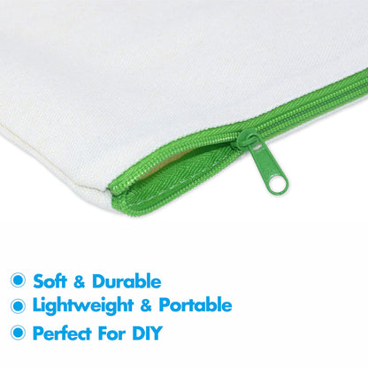 15 Pieces Canvas Colorful Zipper Bags, DIY Craft Bags Travel Canvas Makeup Pouches for Cosmetic Toiletry Stationery Storage (Beige, 8.3” x 4.7”) …