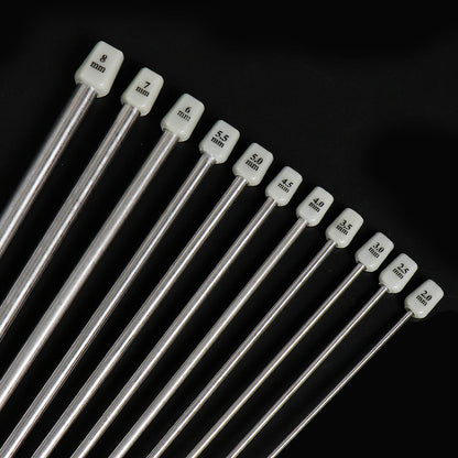 22 Pcs Knitting Needles Set, 14 Inches Stainless Steel Straight Single Pointed Knitting Needle Kit Metal Knitting Kit in Different Sizes 2.0mm to 8.0mm, with Gift Organizer Bag, 11 Pairs