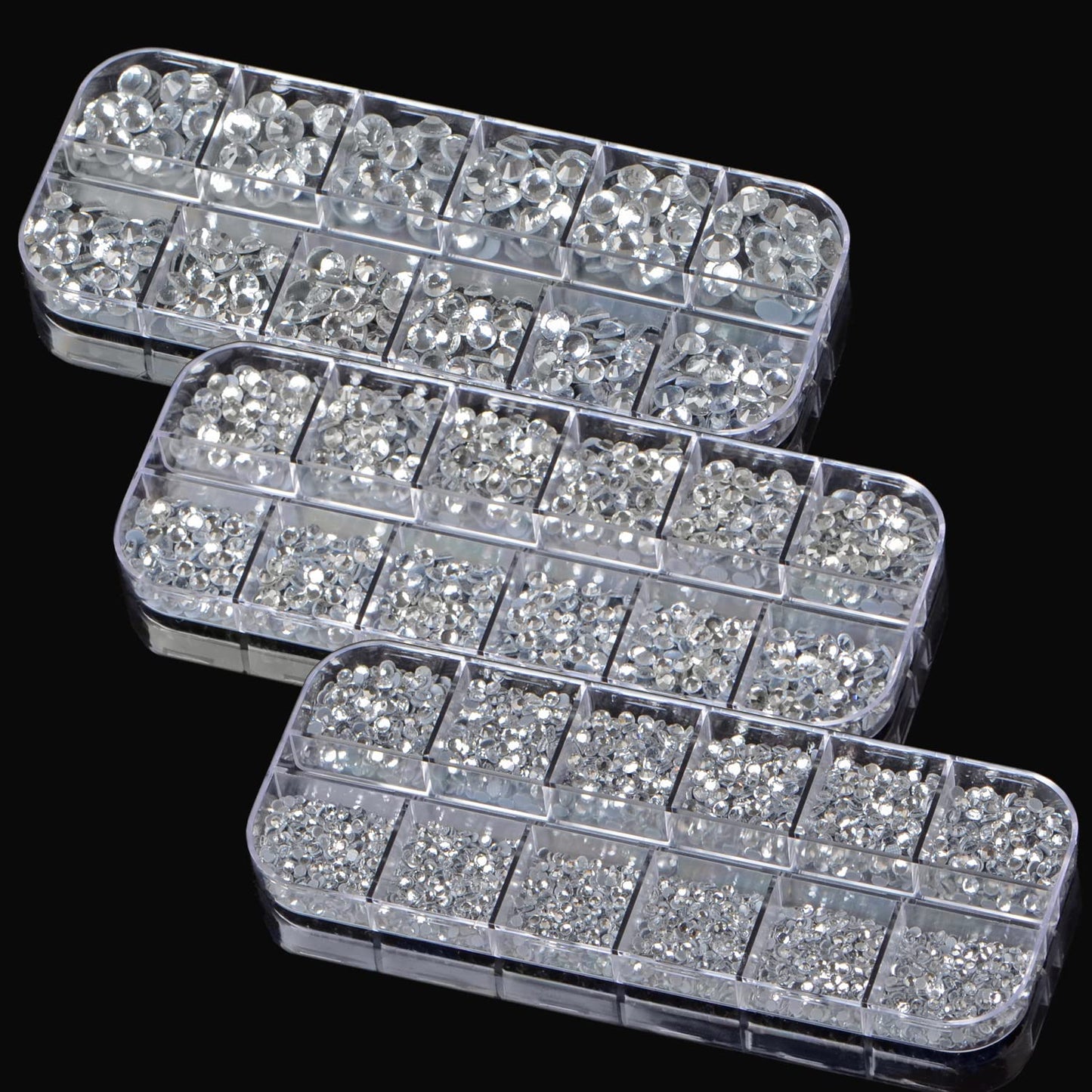 6800pcs+ Flatback Glass Hotfix Iron On Rhinestones Crystal for DIY Making with 1 Tweezer & 1 Picking Pen for Shoes, Clothes, Face Art, Bags, Manicure (Clear Crystal, 6-Sizes)