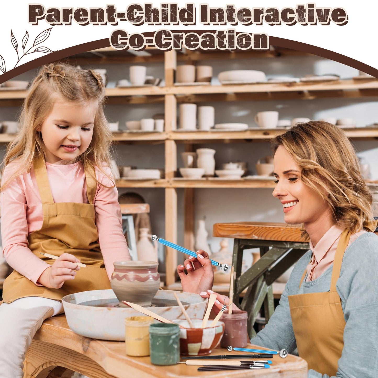 Clay Tools Kit,28 PCS Pottery Tools, Polymer Clay Sculpting Tools Kit,Air Dry Clay Tools Set for Kids, Adults,Pottery Craft,Drawing,Dotting,Carving,Molding,Baking,Modeling,Shaping