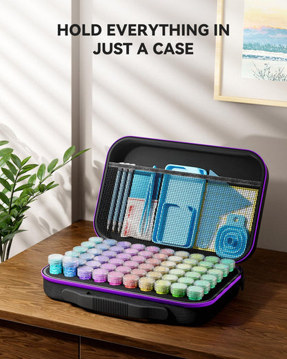 60 Slots Storage Container for Diamond Art Kits for Adults,Portable Bead Storage Boxes for Diamond Painting Accessories and Tools