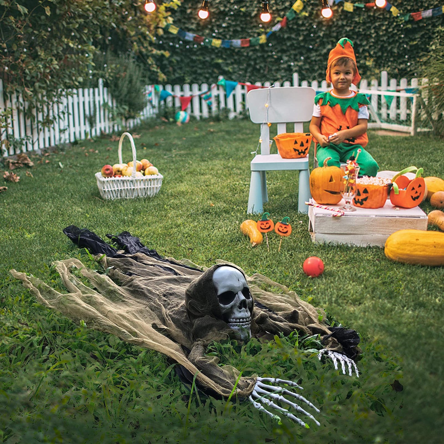 Halloween Zombie Groundbreaker, 65 Inch Skeleton Prop for Outdoor, Lawn, Yard, Patio Decoration, Graveyard Haunted House Decor