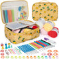 Crochet Kit for Beginners Adults Kids, 59 PCS Crochet Sets Include Yarn, Crochet Hooks and Tools, Portable Crochet Starter Kit for Making Variety Projects Crochet Supplies, Yellow Lemon