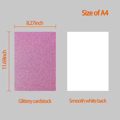 Glitter Cardstock, 40 Sheets in 20 Colors, Premium Cardstock for Cricut, Crafts and DIY Projects, Sparkly Paper for Card Making, 250 GSM