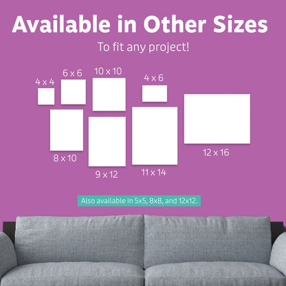 Canvases for Painting - Pack of 12, 8 x 10 Inch Blank White Canvas Boards - 100% Cotton Art Panels for Oil, Acrylic & Watercolor Paint