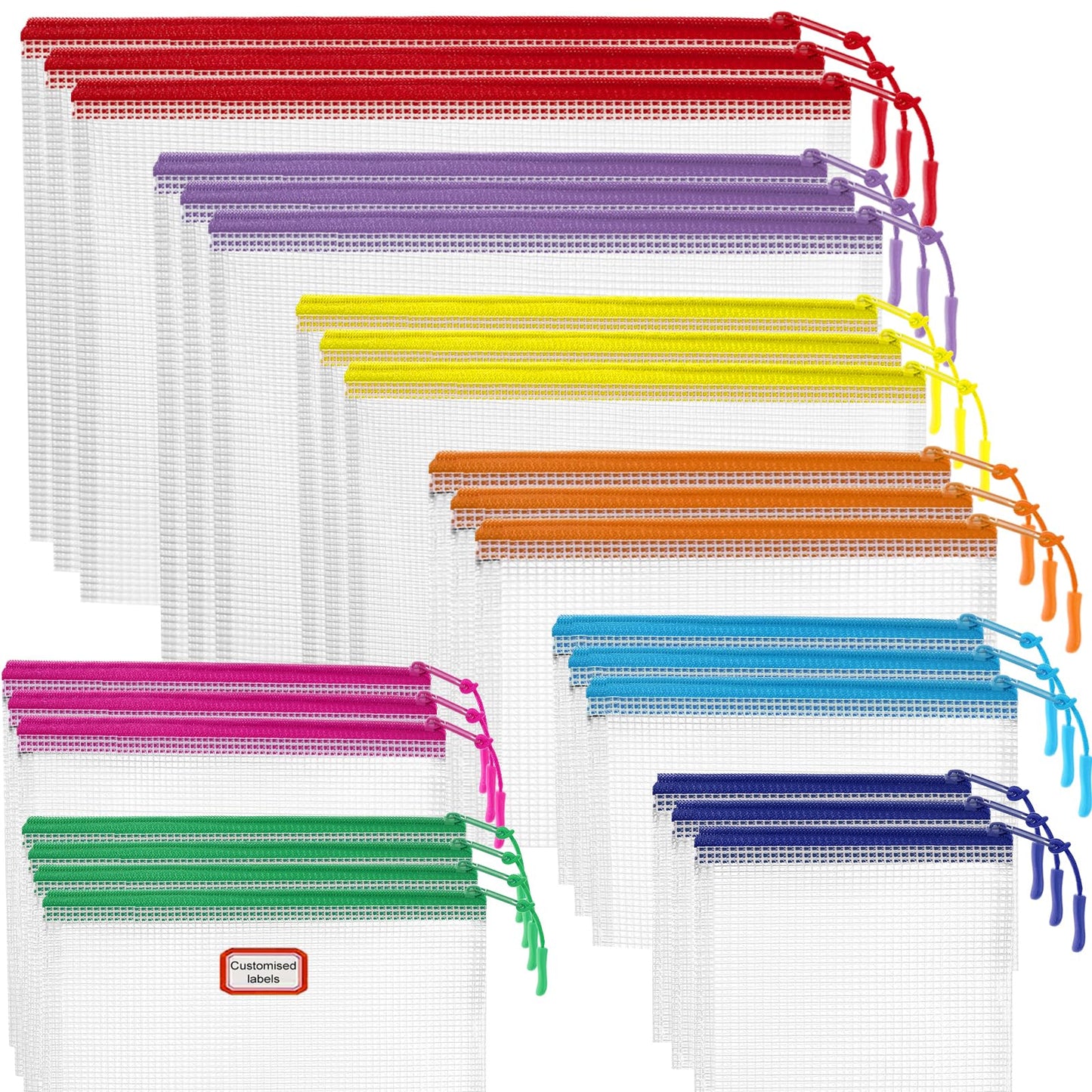 25pcs Mesh Zipper Pouch for Organization and Storage,Clear PVC Travel Organizer Bags,Toy Storage Bags,Multipurpose Storage Bags Suitable for Travel,School and Home